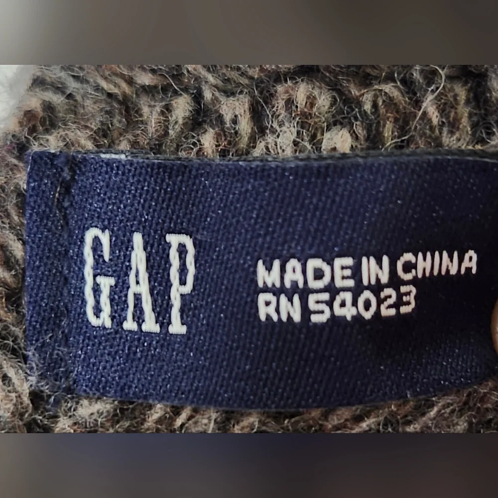 Gap Brown With Red White Stripes Lambs Wool Scarf